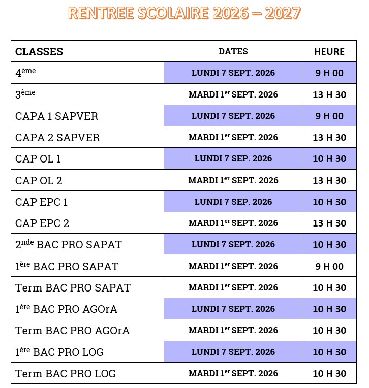 RENTREES SCOLAIRES